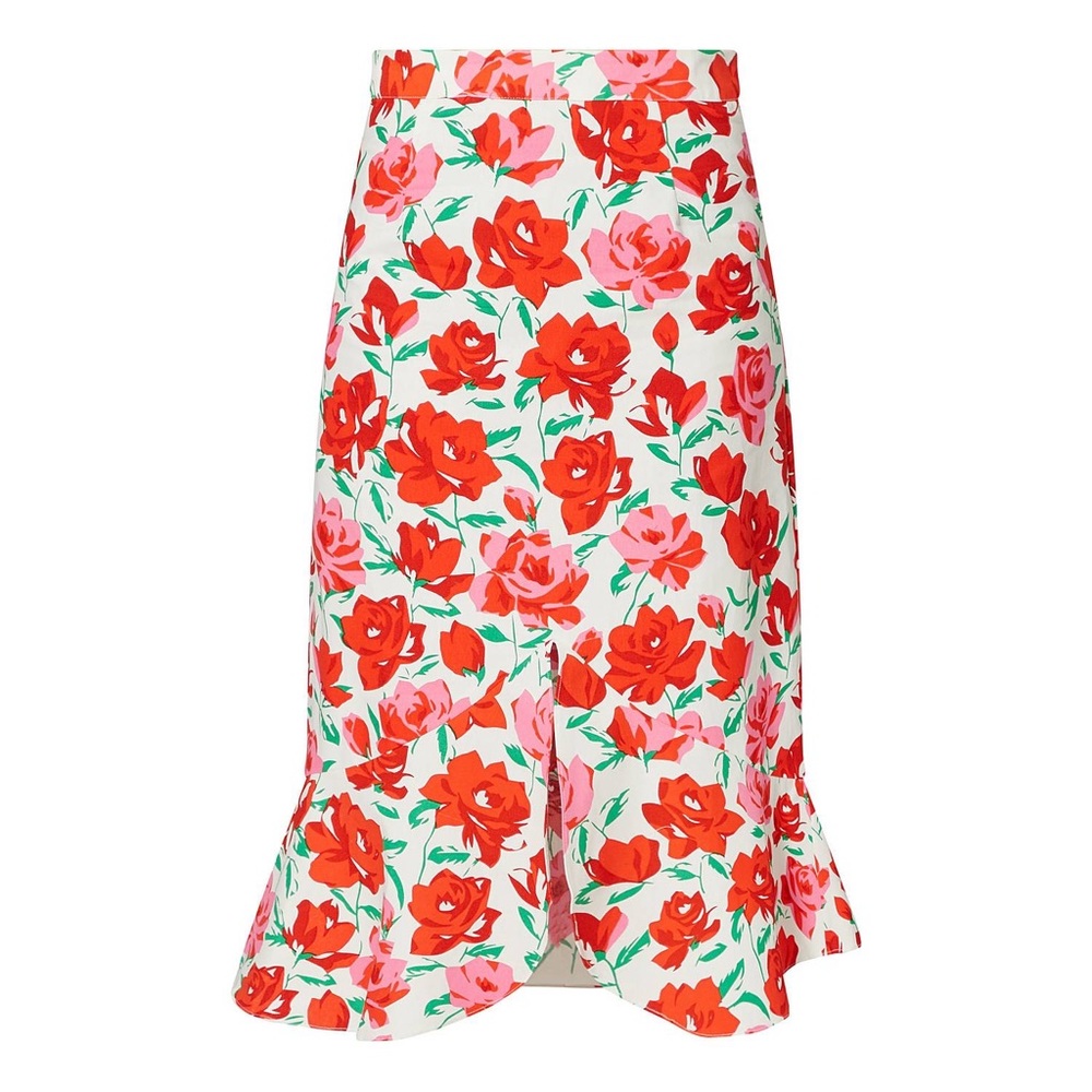 Rixo Linda red roses prints skirt XS